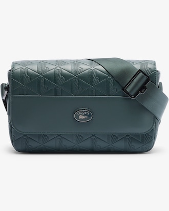 Monogram Leather Flap Close Satchel