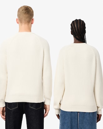 Unisex Ribbed Cotton Badge Sweater