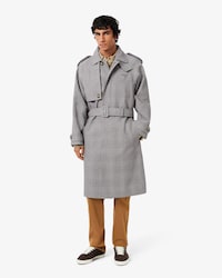 Men's Water-Repellent Plaid Trench Coat
