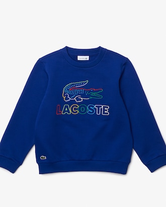 Kids’ Crew Neck Embroidered Cotton Fleece Sweatshirt