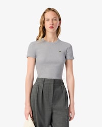 Women's Slim Fit Ribbed Cotton T-Shirt