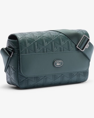 Monogram Leather Flap Close Satchel