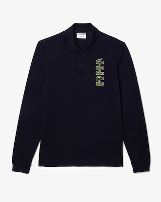 Men's Long Sleeve Original L.12.12 Multi Badge Polo
