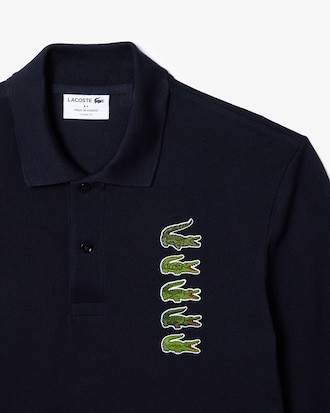 Men's Long Sleeve Original L.12.12 Multi Badge Polo