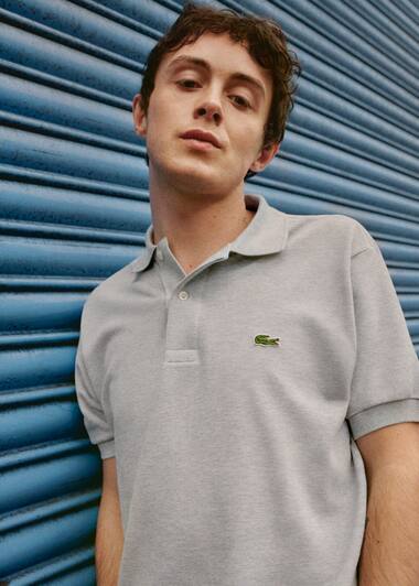 Grey classic polo shirt in cotton Lacoste for men
