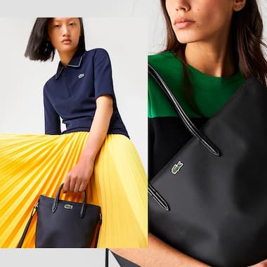 Lacoste zip up tote bag in canvas