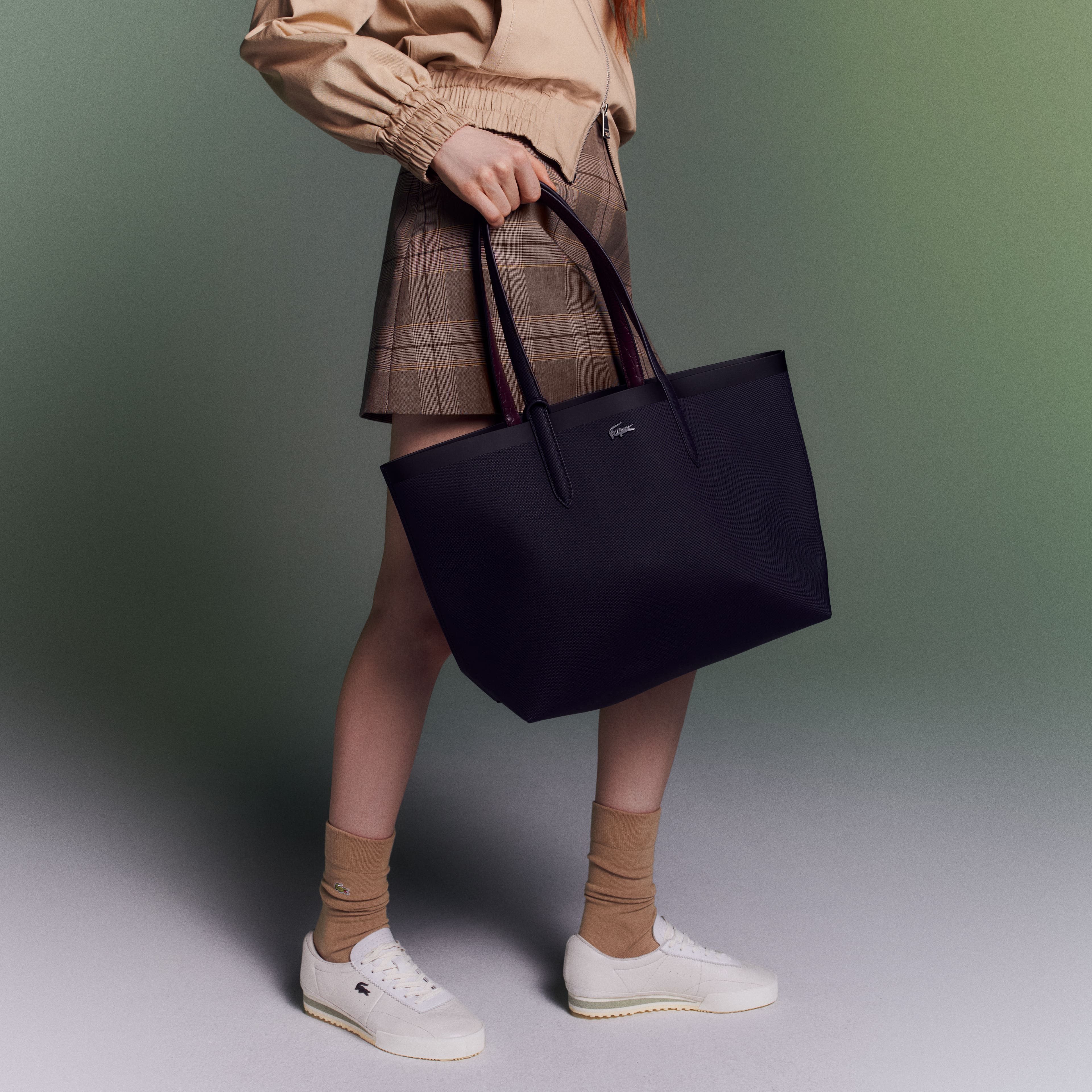 ★LACOSTE★ Women's Easy Tote Crossbody Bag Brown NF3869Y55G ☆LACOSTE☆ Women's Easy Tote Crossbody Bag Brown NF3869Y55G