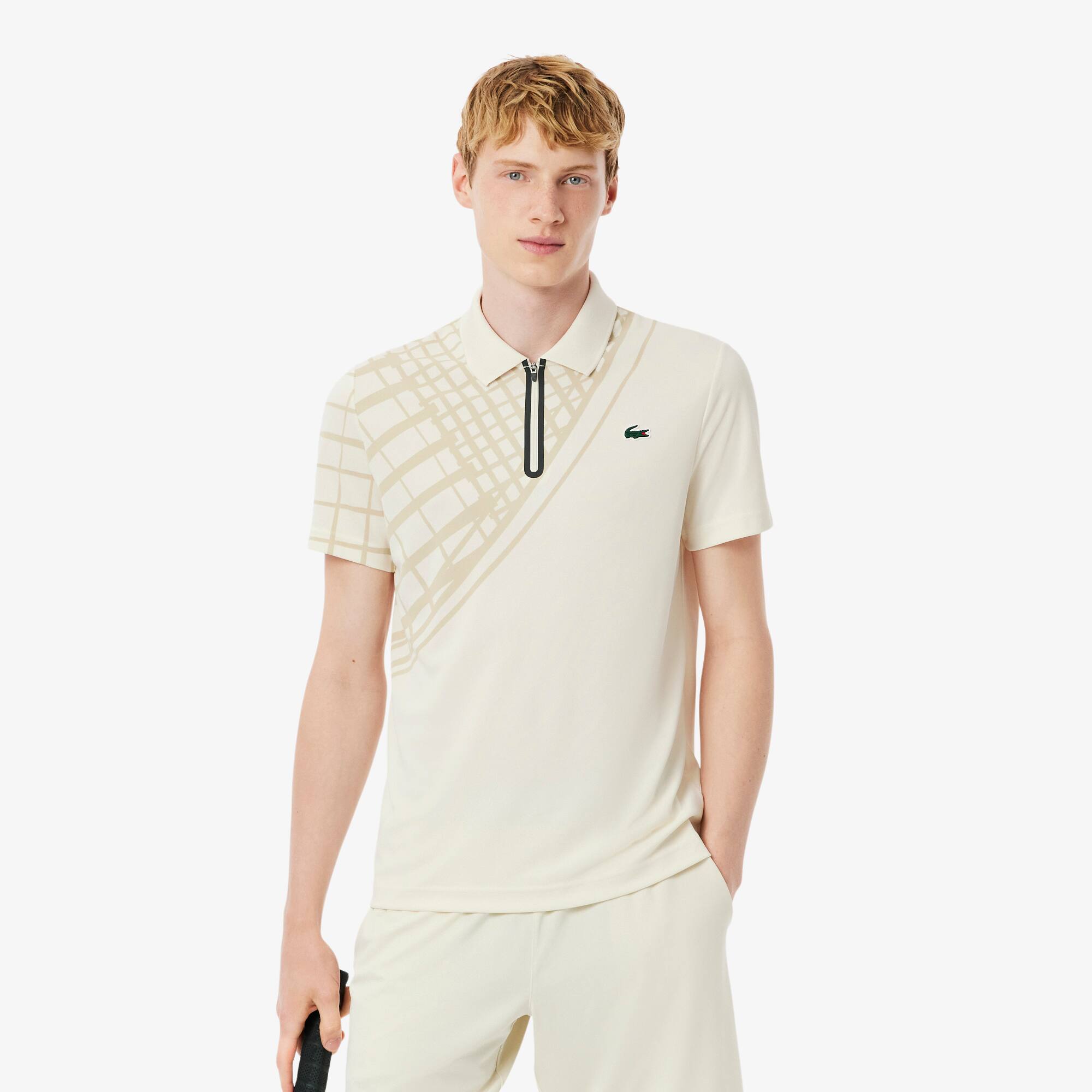 Lacoste ロコハッチクルネックフルオハ AH0128 166 オーバーサイズワニロゴパッチクルーネックTシャツ | LACOSTE