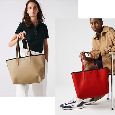 Reversible two-tone tote bag