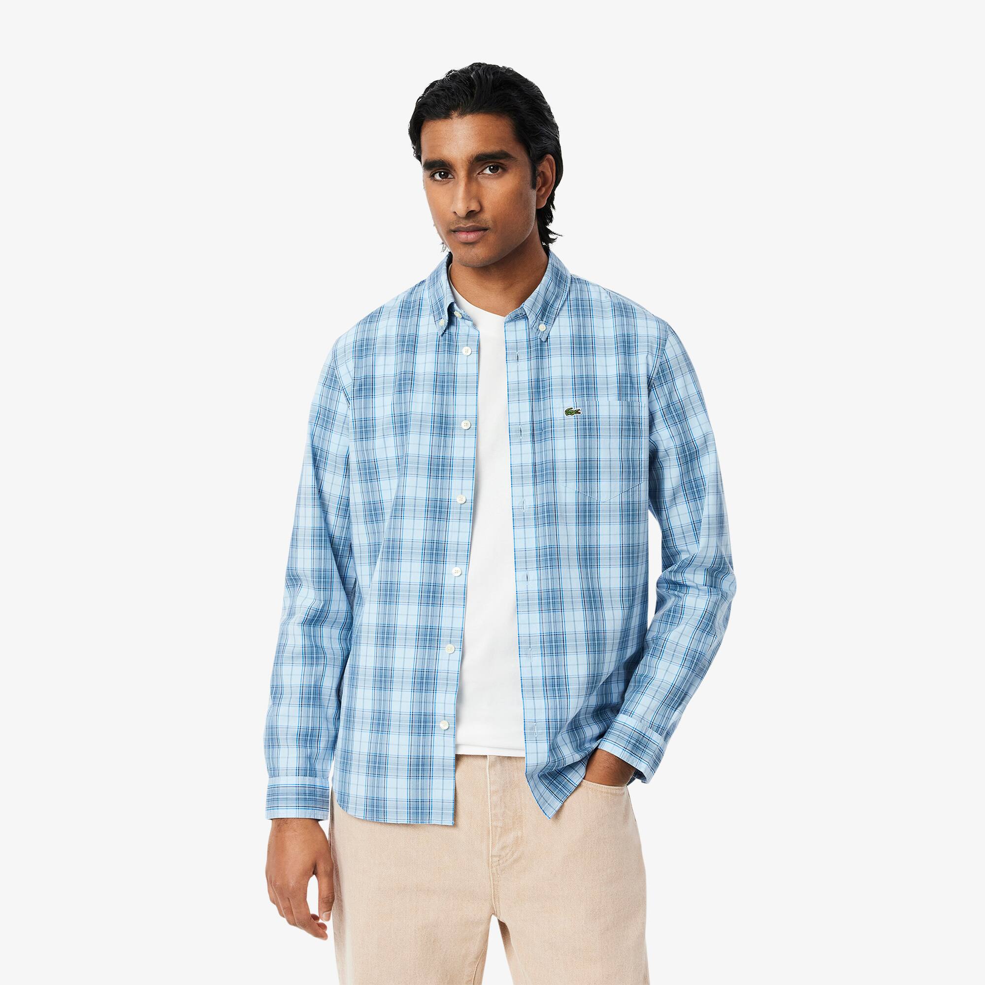メンズ　LACOSTE スリムフィット チェックシャツ US Sサイズ LACOSTE スリムフィット チェック シャツ US L - メルカリ