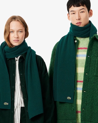 Unisex Ribbed Wool Scarf