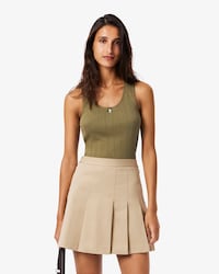 Women's Slim Fit Pointelle Knit Cotton Tank Top