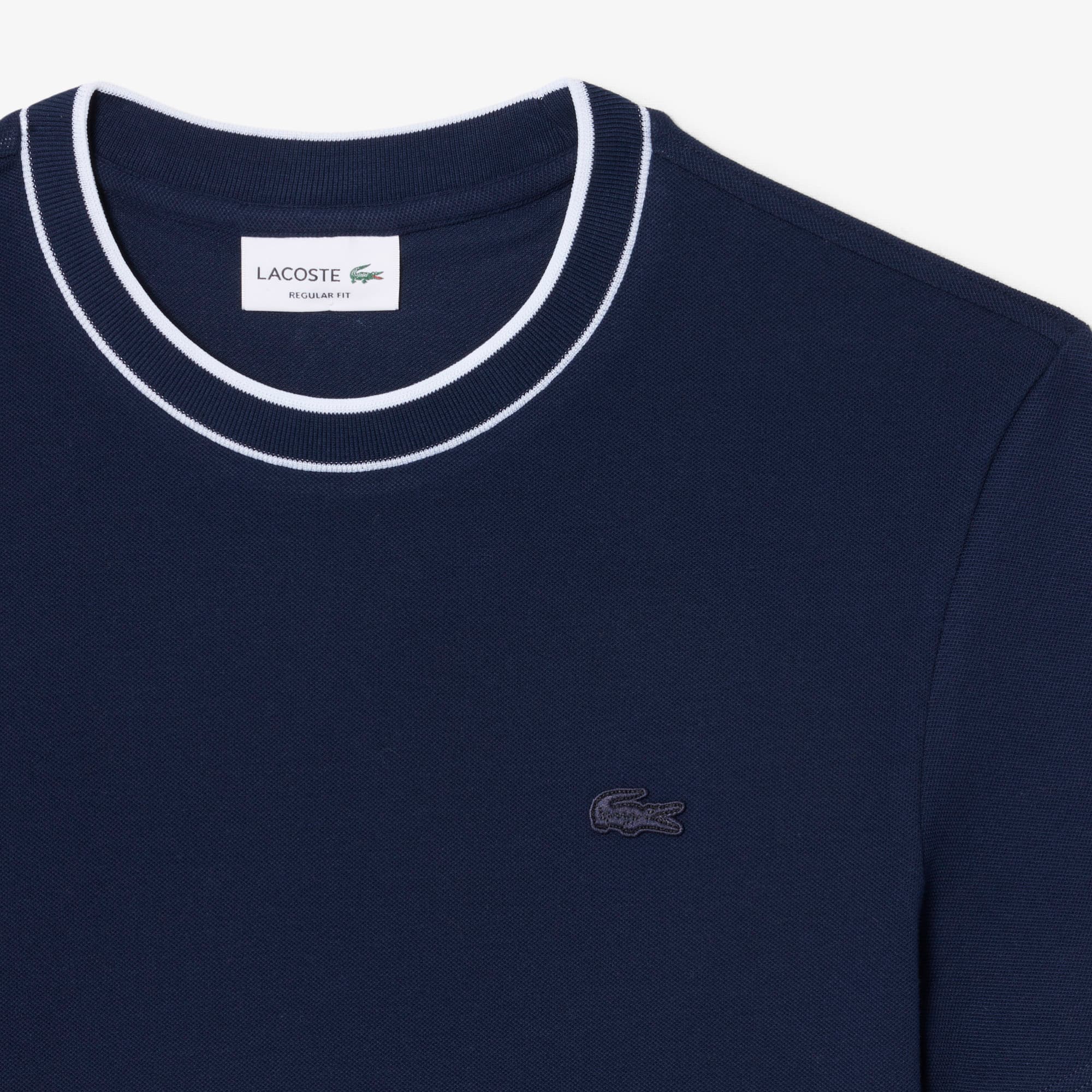 Men's Stretch Piqué Striped Collar T-Shirt