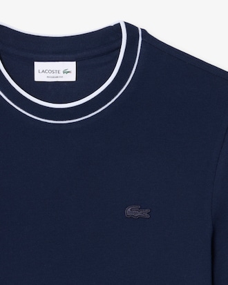 Men's Stretch Piqu&eacute; Striped Collar T-Shirt