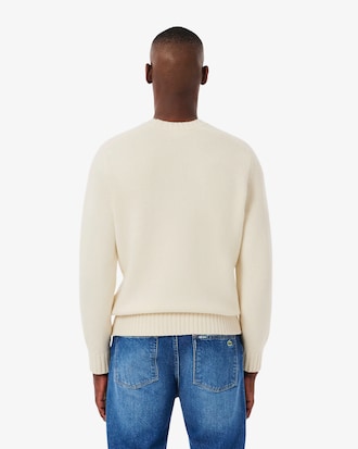 Men's Intarsia Branded Wool Sweater