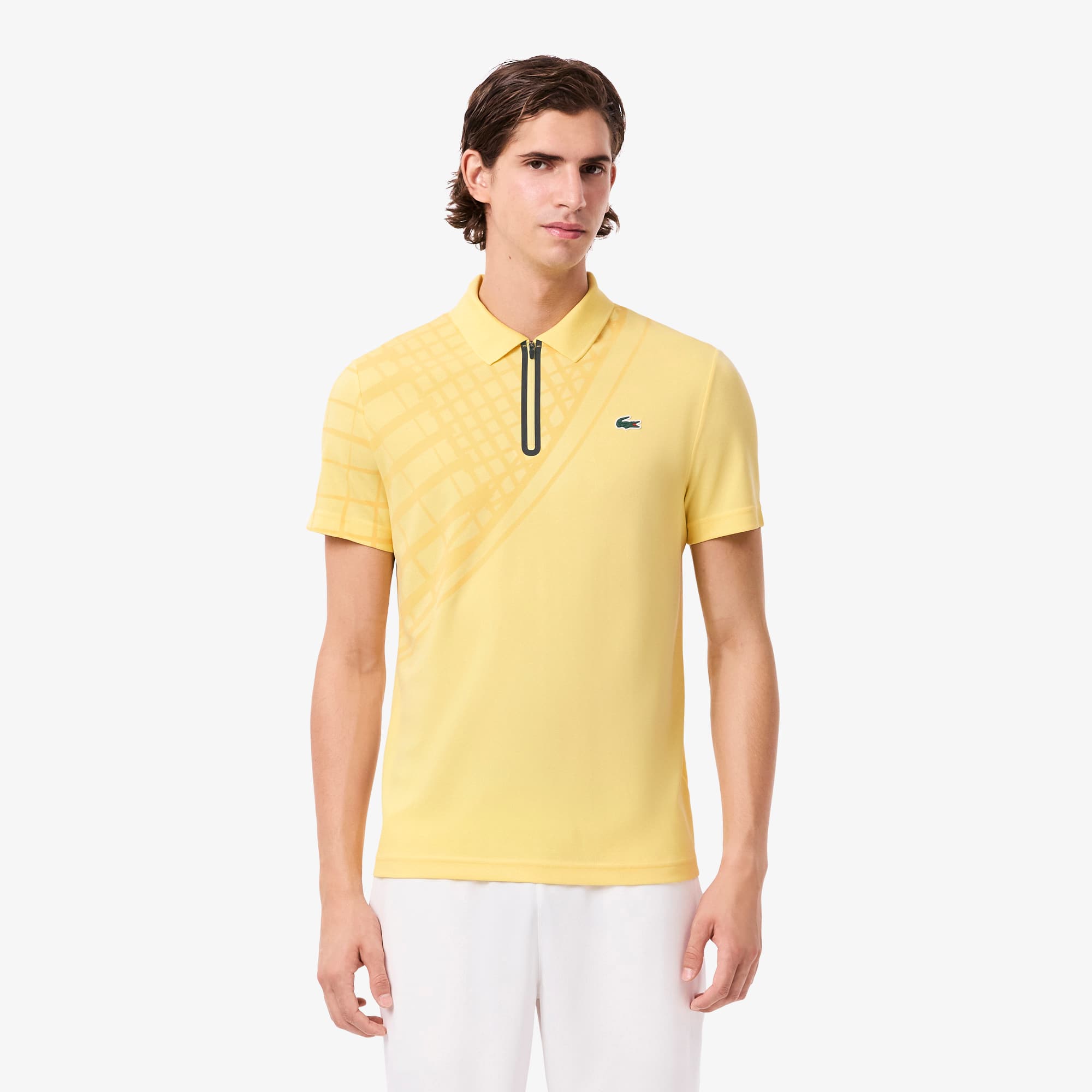 Lacoste Men's Ultra Dry Printed Slim Fit Tennis Polo