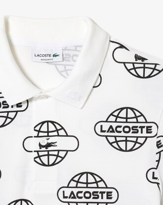 Lacoste Movement Polo imprim&eacute; mappemonde en piqu&eacute; ultralight