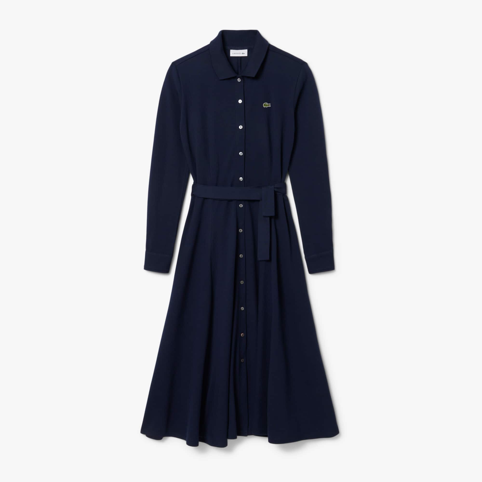 Polo Collar Belted Petit Piqué Dress