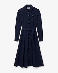 Robe col polo Petit Piqu&eacute; ceintur&eacute;e