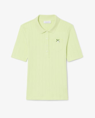 Women's Slim Fit Pointelle Branded L.12.D Polo