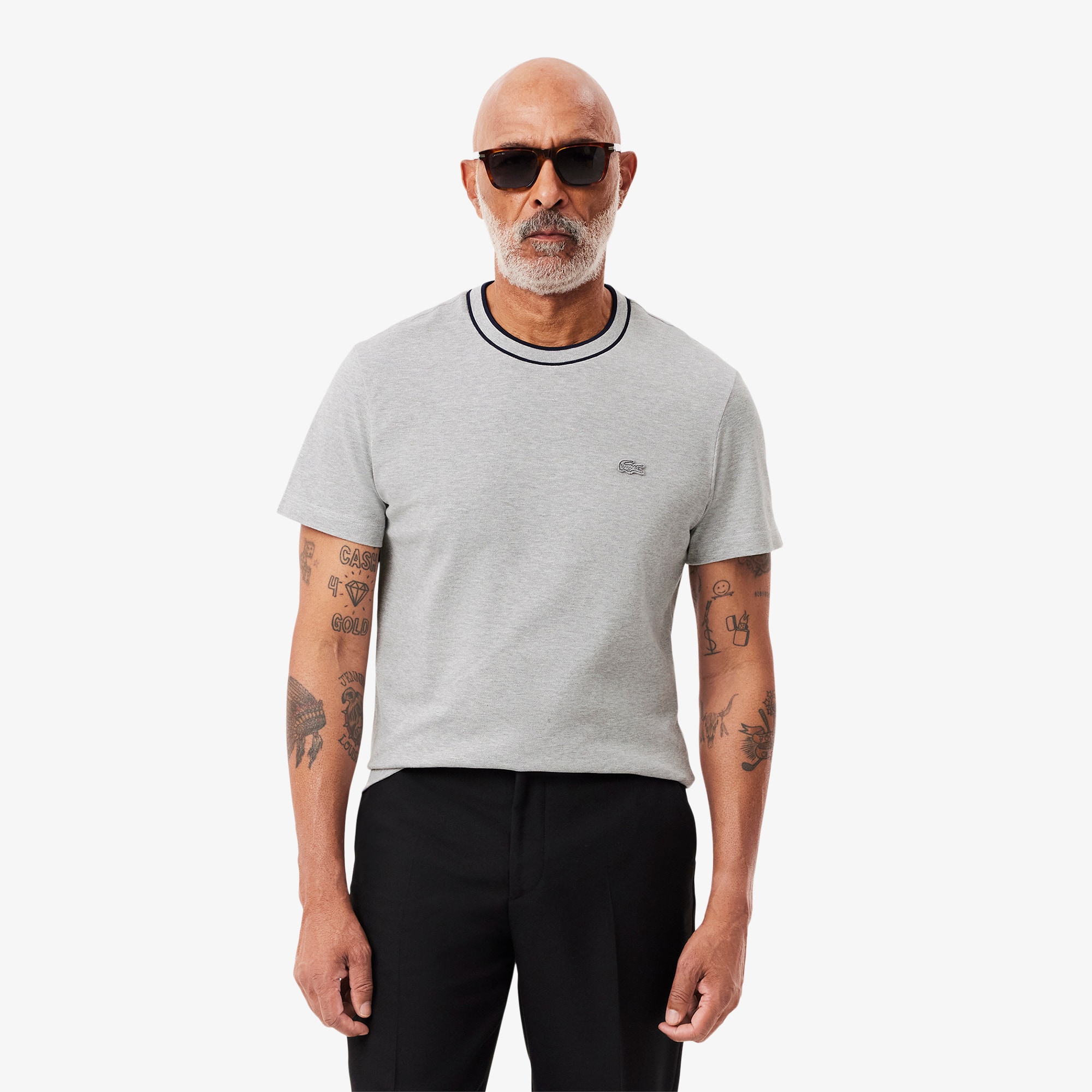Men's Stretch Piqué Striped Collar T-Shirt - T-shirts - New