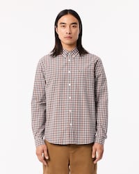 Men's Regular Fit Plaid Poplin Shirt