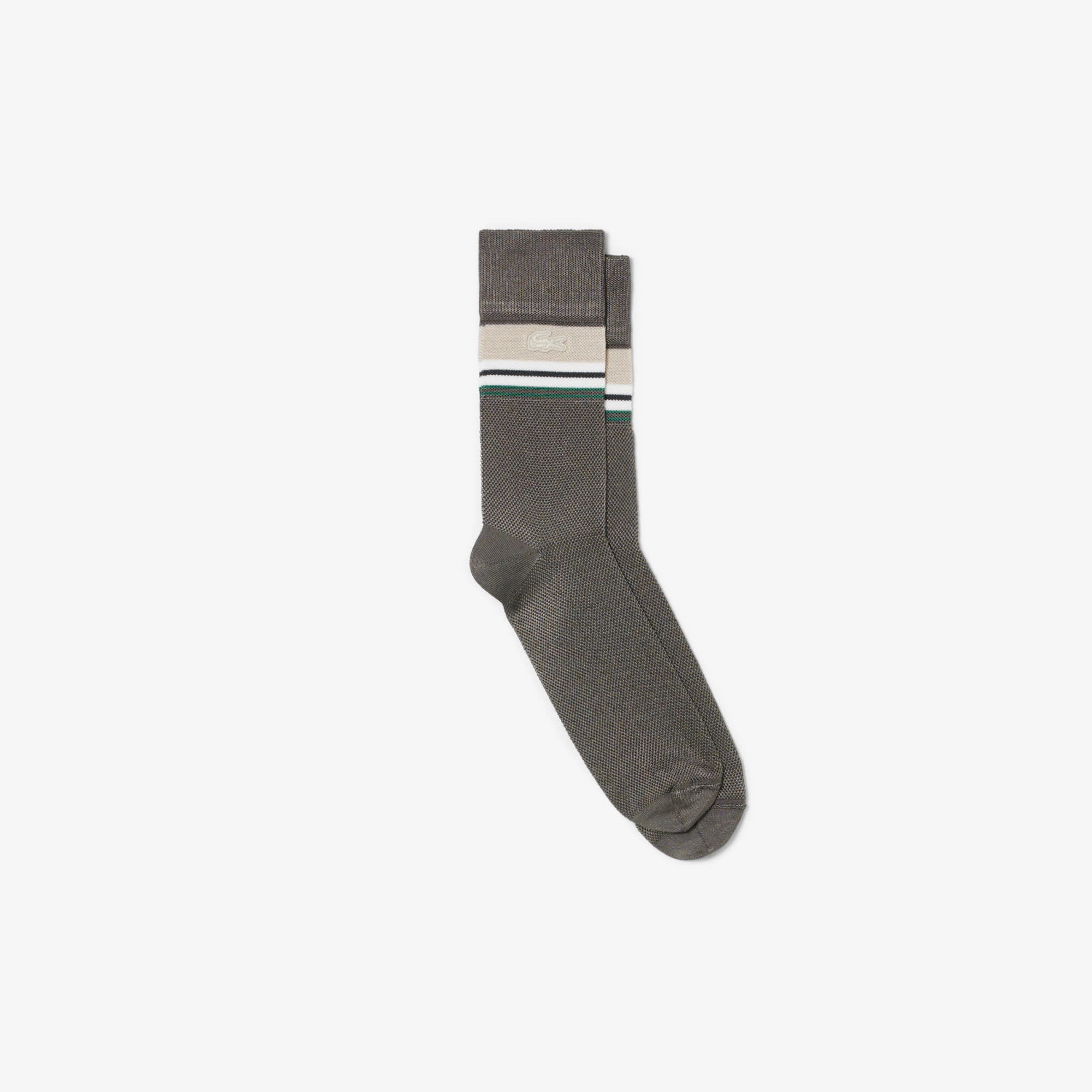 Lacoste Runway Striped Piqué Socks - 6.5 - 8.5 In Multi