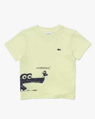 Kids' Crocodile Print Cotton Jersey T-Shirt