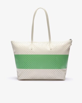 L.12.12 Colorblock Perforated Canvas Zip Tote