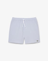 Men's Mid Length Striped Textured Swim Trunks