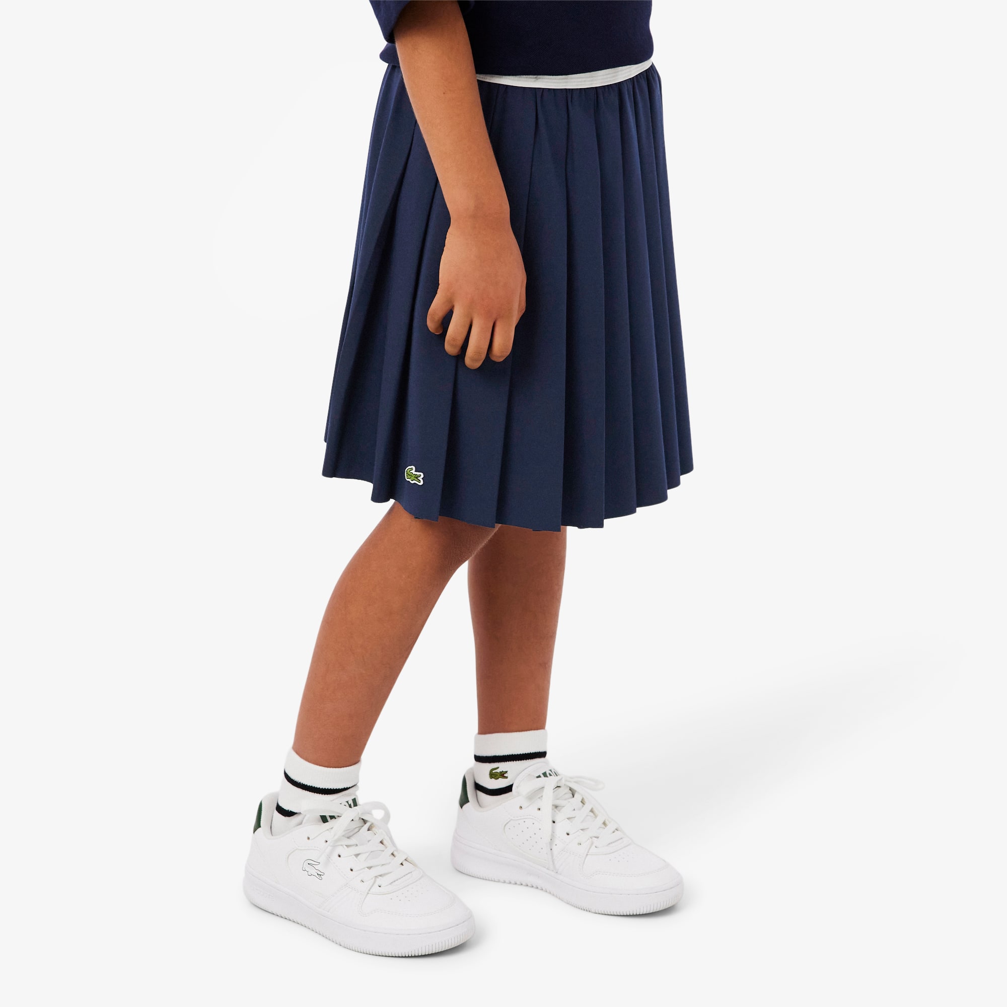 Girls' Oxford Cotton Pleated Skirt