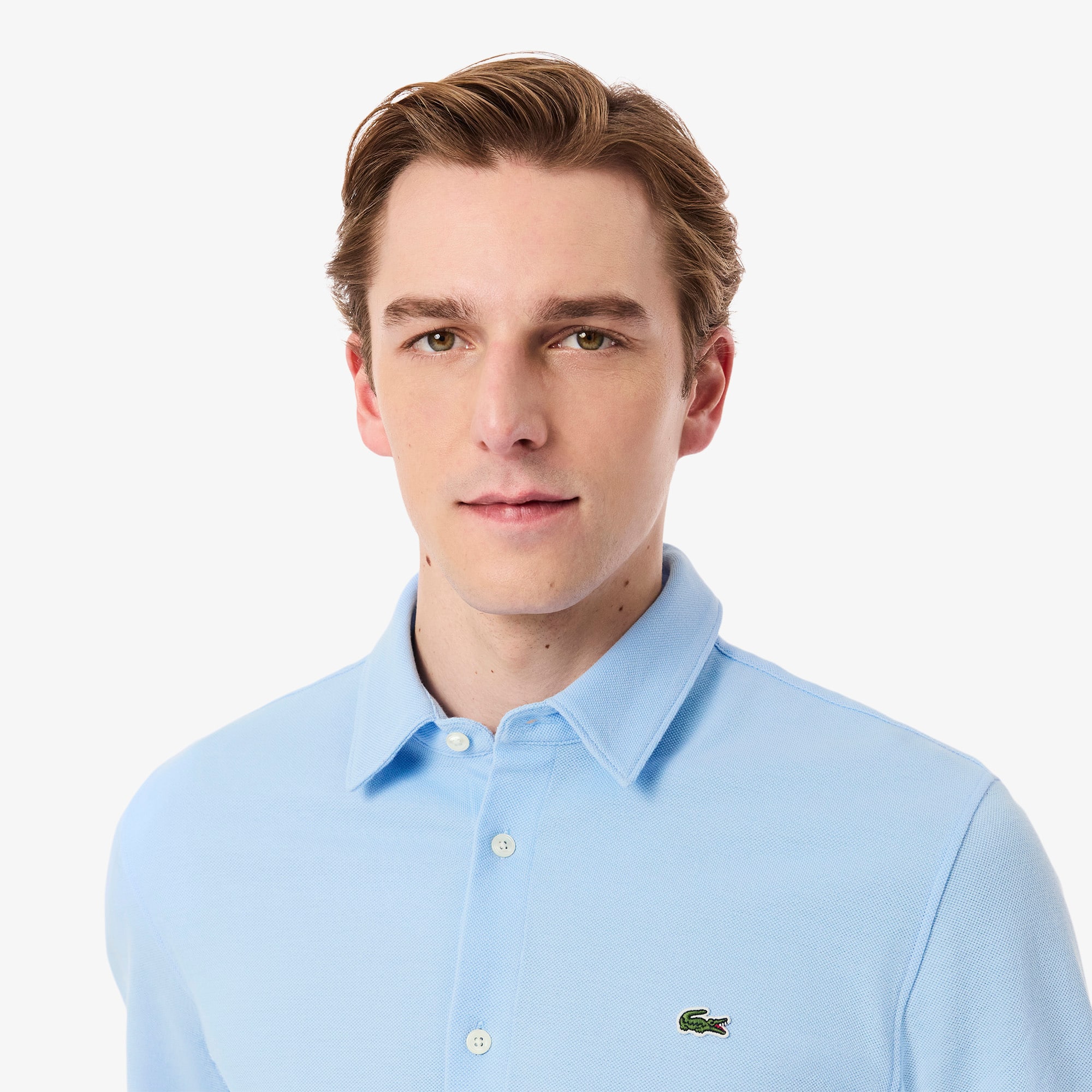 Men's Slim Fit Cotton Piqué Shirt - Button Down Shirts - New