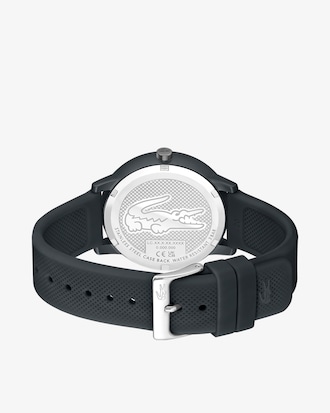 Men's Lacoste.12.12 Move 3 Hands Watch Black Silicone