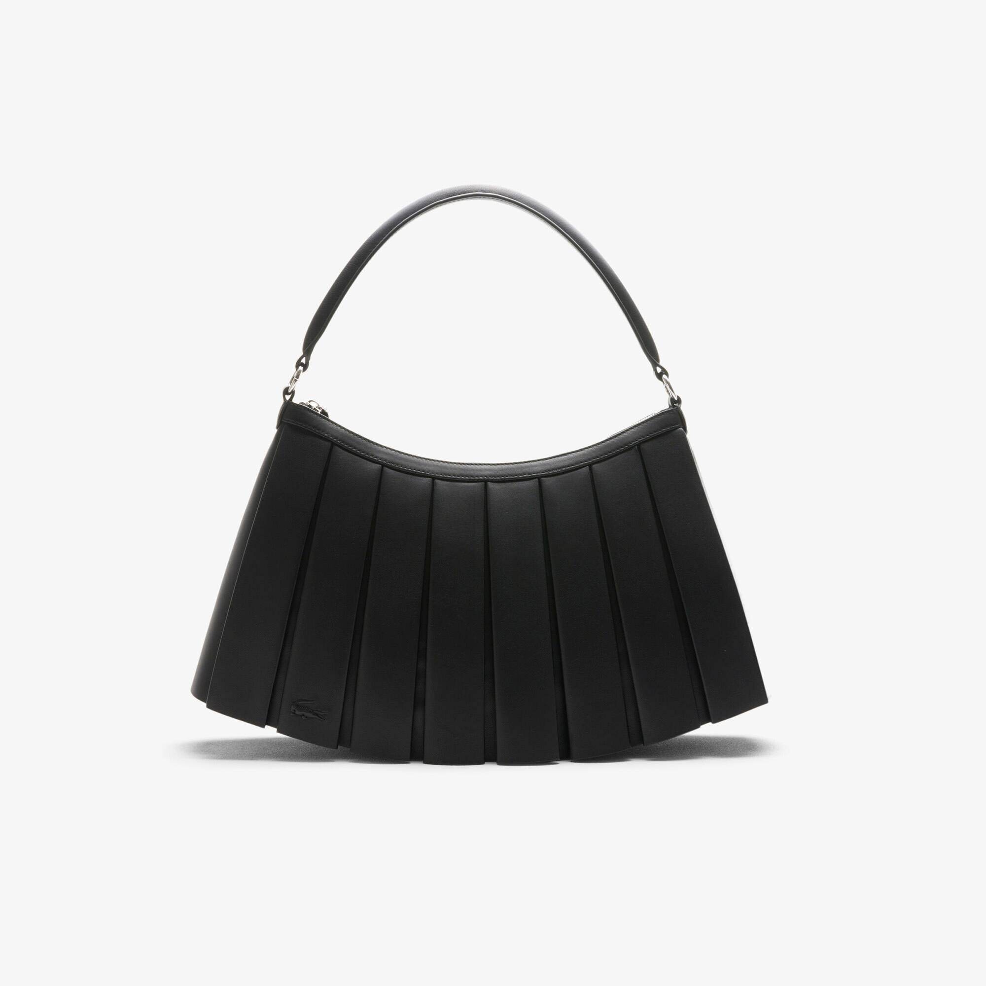 Lacoste Smooth-grain Logo Lenglen Tote Bag In Black