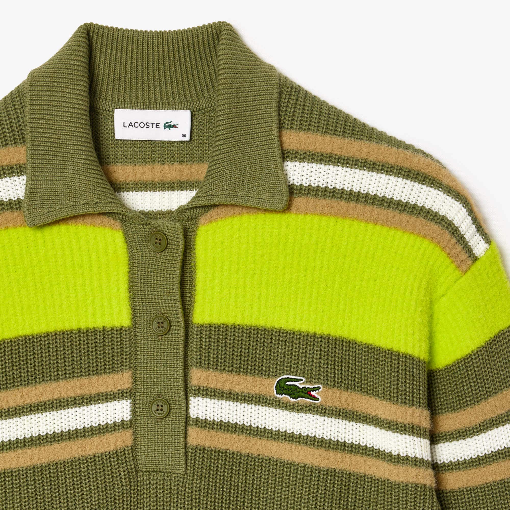 トップス Ribbed jersey polo shirt Women's Ribbed Striped Knit Polo Sweater - Sweaters