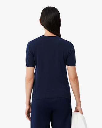 Short Sleeved 3D Knit Sweater