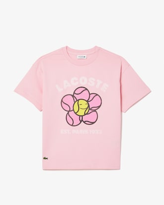 Kids' Vintage Flower Print Cotton T-Shirt