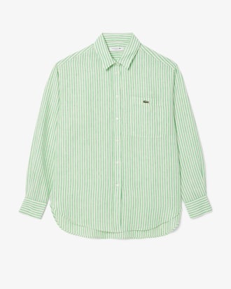 Camisa Para mujer oversize de lino a rayas