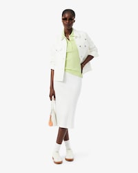 Women's Slim Fit Pointelle Branded L.12.D Polo