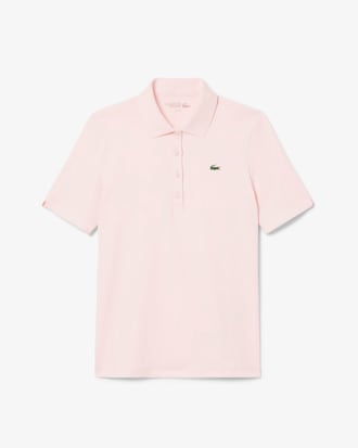 Polo de golf elástico con protección UV y corte entallado para mujer