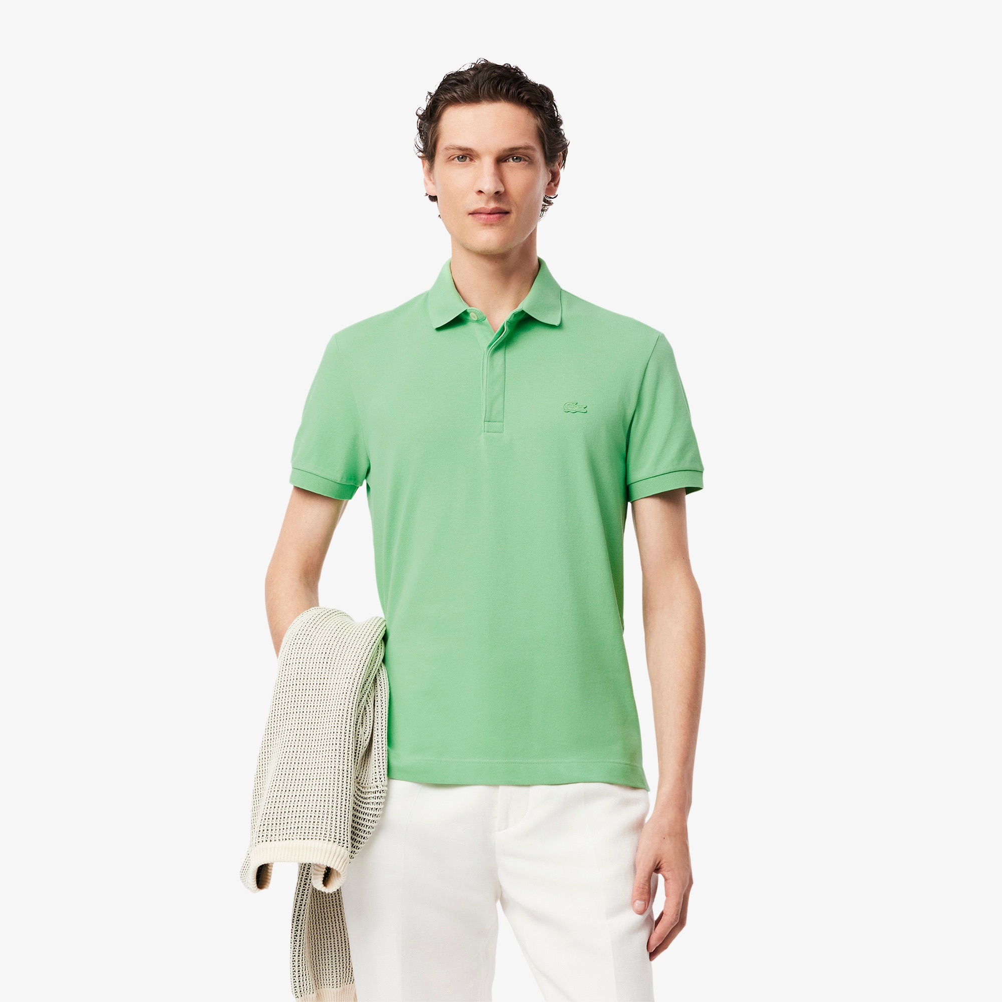 Lacoste Men's Regular Fit Paris Stretch Piqué Polo - Xl - 6 In Green