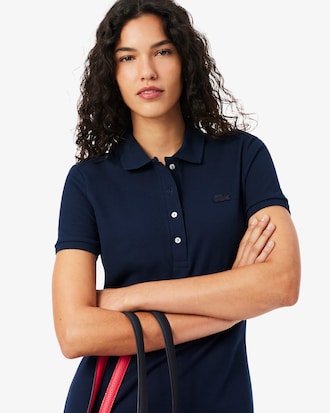 Women's Slim Fit Stretch Mini Piqu&eacute; Polo Dress