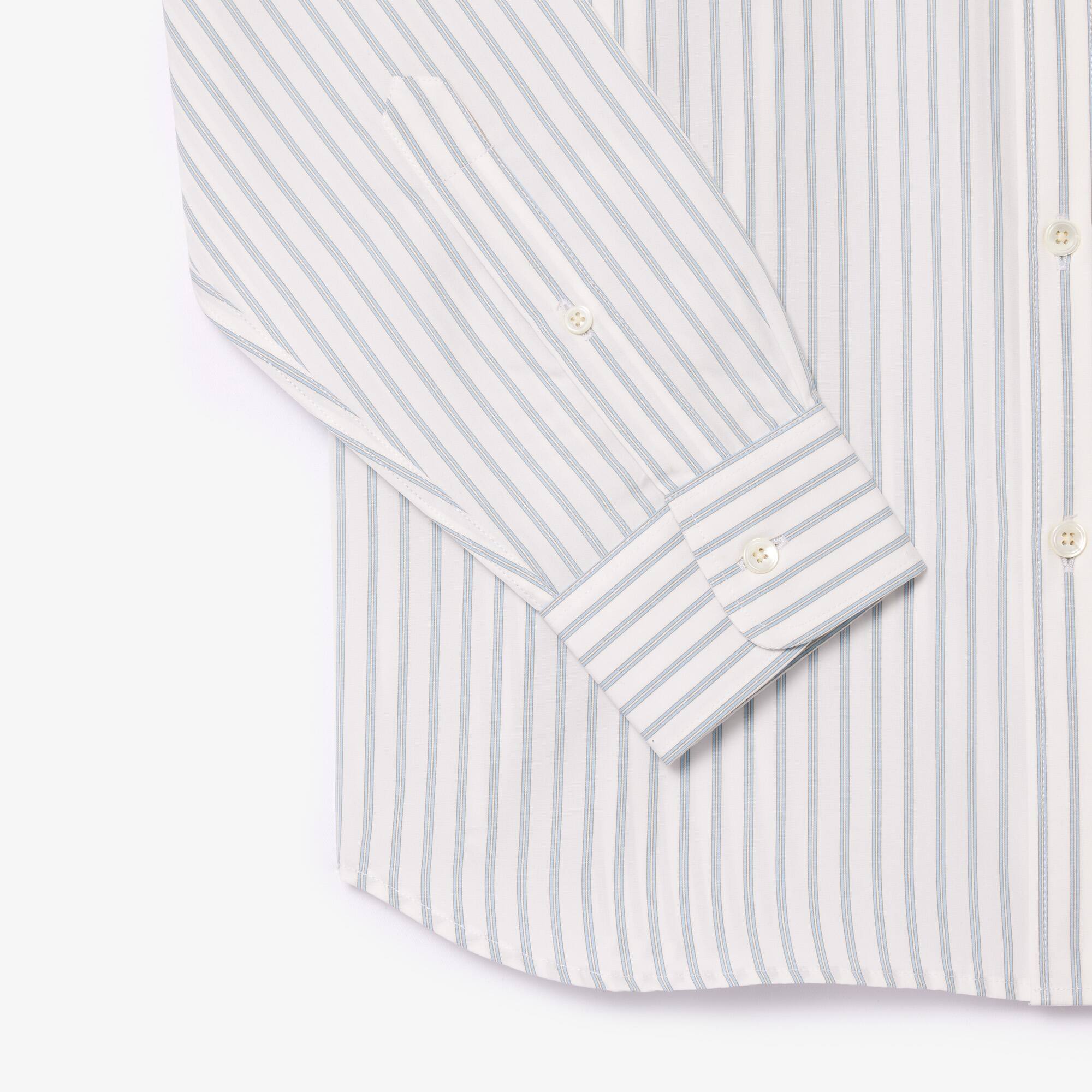 Men's Regular Fit Badge Accent Striped Shirt - Button Down Shirts