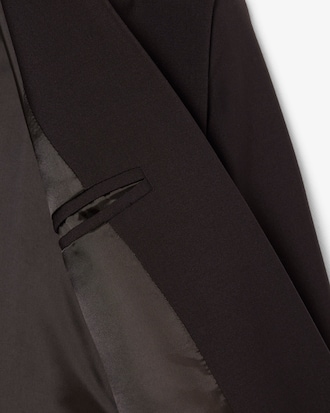 Blazer slim fit en laine logo brod&eacute;