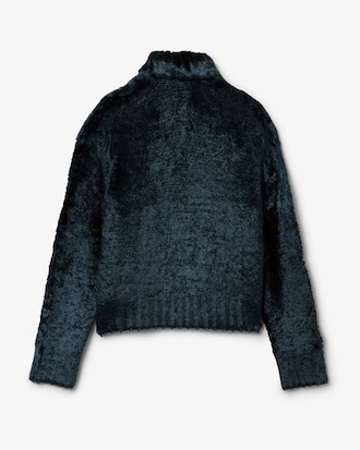 Runway Polo Collar Velour Sweater