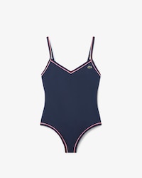 Traje De Ba&ntilde;o Con Detalles Ribeteados Para Mujer