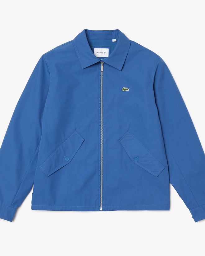 Zip Front Lacoste Coat Men Men's Organic Cotton Gabardine Zip-Up
