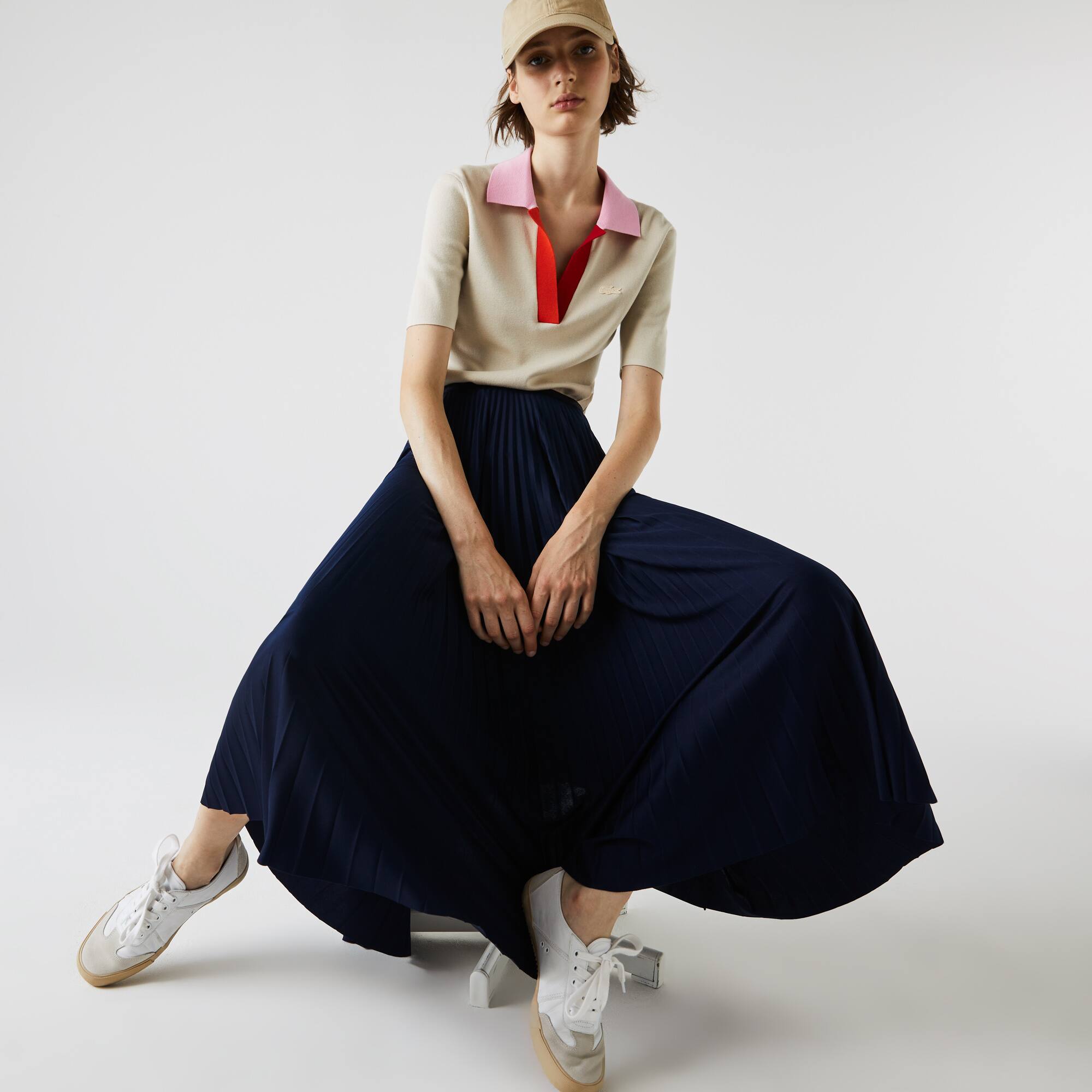 ★LACOSTE★ Women's Essential Short Pleated Skirt Navy JF140 Women's Short Pleated Skirt - Shorts & Skirts - New In 2025