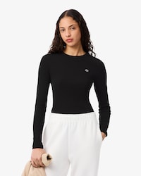 Women's Slim Fit Ribbed Cotton T-Shirt