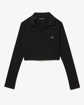 Women&rsquo;s Long Sleeve Cropped Polo Shirt